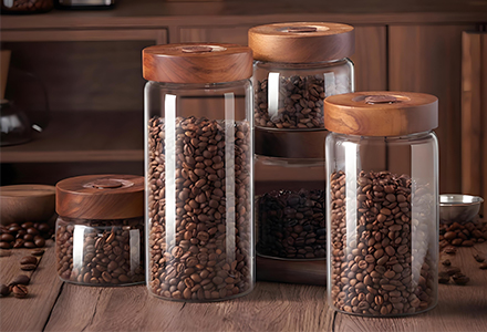 WISHOME Deer - Shaped Bamboo Lid Borosilicate Glass Storage Jars Main Product Image